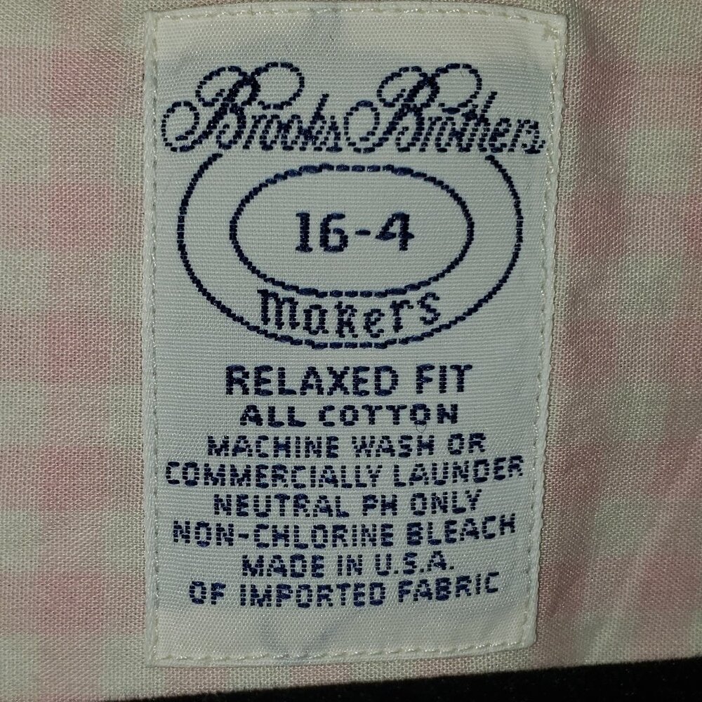 Brooks Brothers Pink Gingham Relaxed Fit Button-Down Shirt 16-4 - Picture 5 of 5